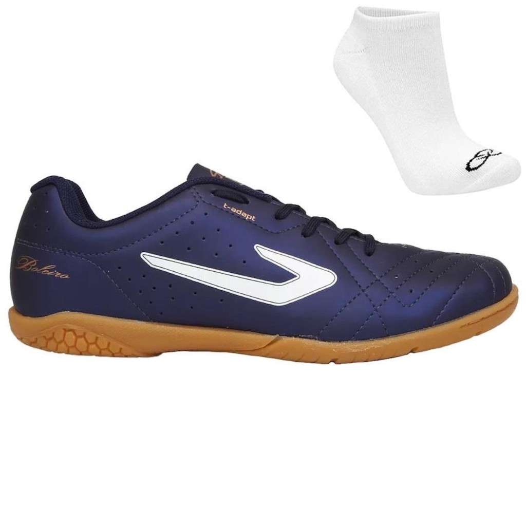 Imagem 1 do produto Kit Chuteira Futsal Topper Boleiro V + Meia Sapatilha - Adulto