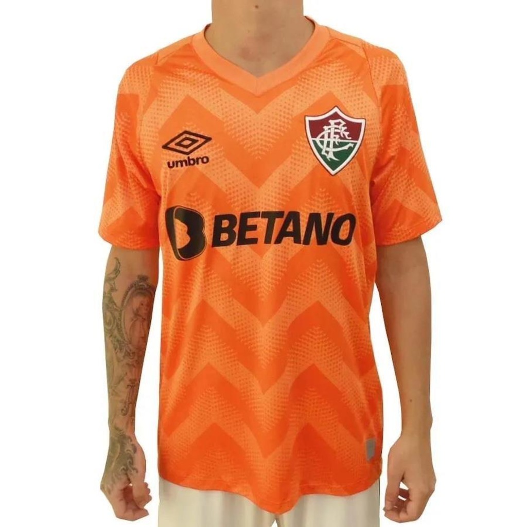 Camisa Umbro Fluminense Goleiro 2024 - Laranja - Foto 1