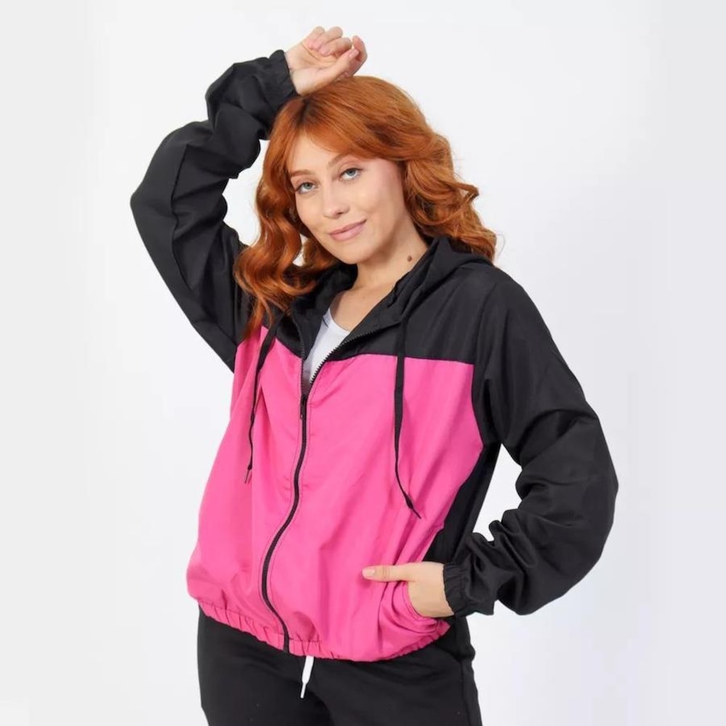 Jaqueta Corta Vento com Capuz New Fox Microfibra - Feminina