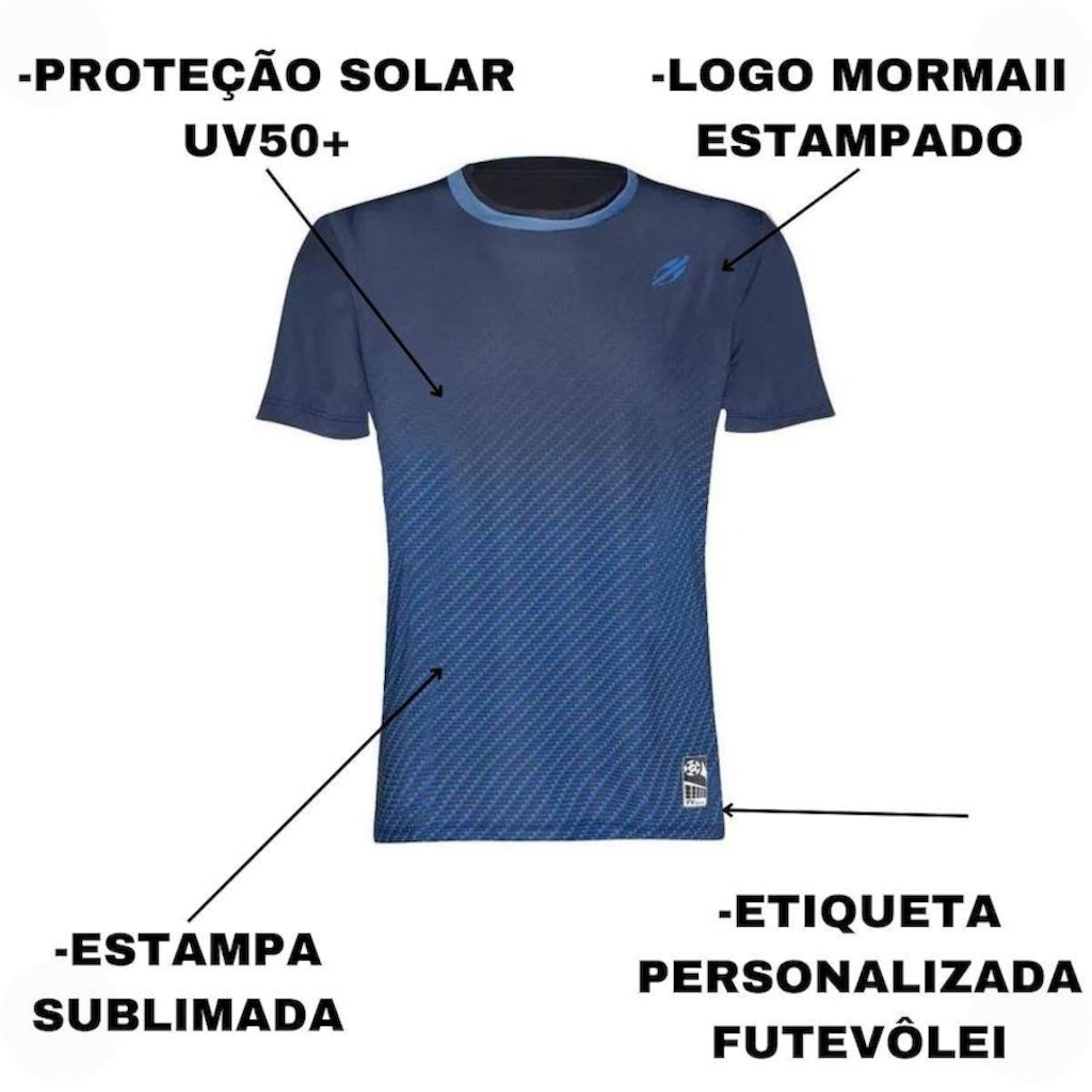Imagem 3 do produto Camiseta Mormaii Futevôlei Fv Series Sublimada Masculina Proteção Solar Uv50