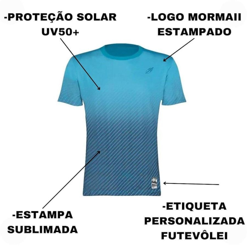 Imagem 3 do produto Camiseta Mormaii Futevôlei Fv Series Sublimada Masculina Proteção Solar Uv50
