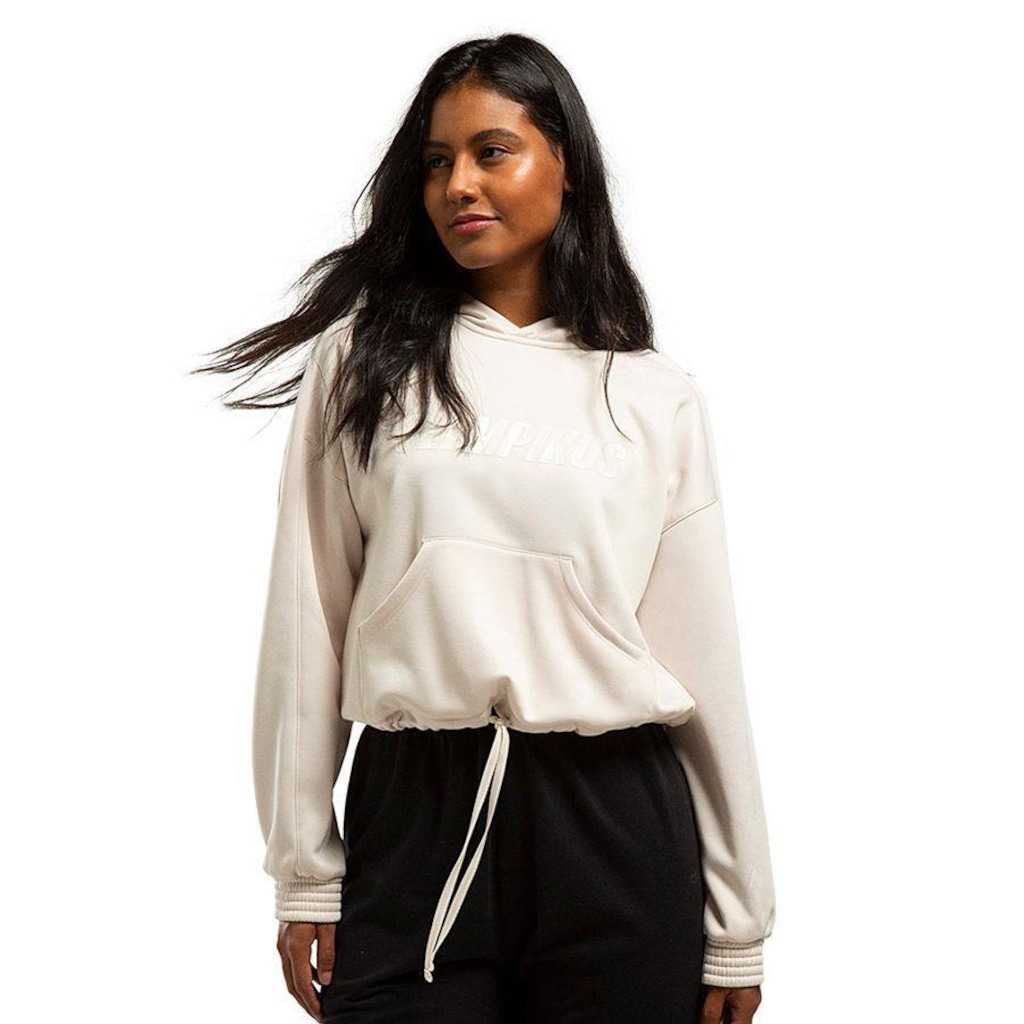 Blusão de Moletom Cropped com Capuz Olympikus - Feminino
