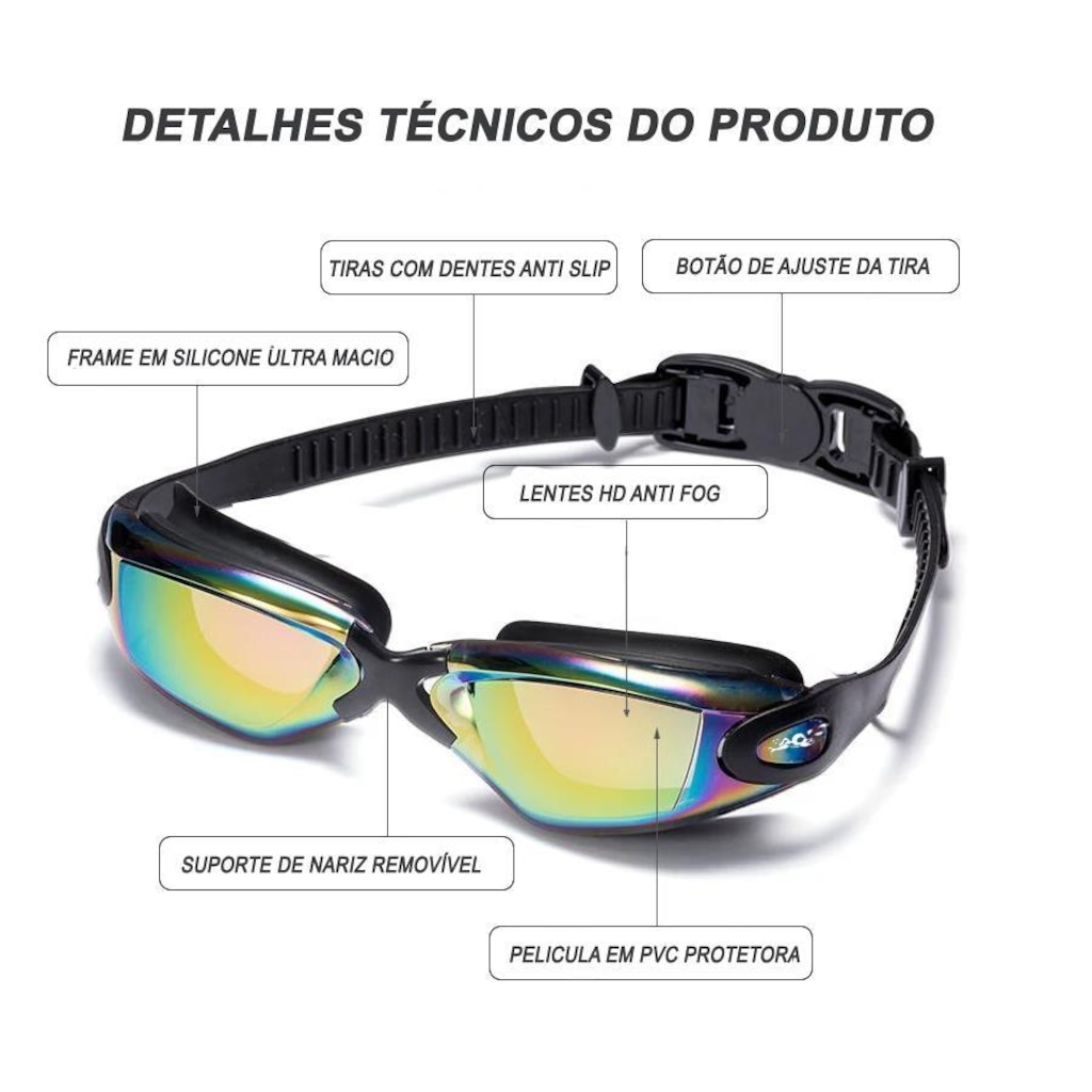 Imagem 2 do produto Oculos De Natação Gold Sports Legend Ii Dem Mirror High Definition