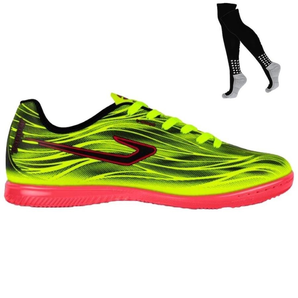 Kit Chuteira Futsal Topper Slick V e Meião - Adulto