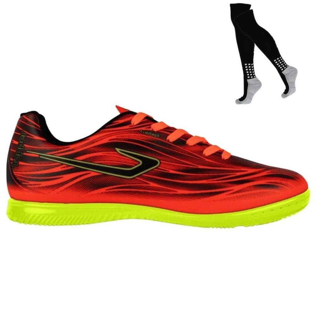 Kit Chuteira Futsal Topper Slick V e Meião - Adulto