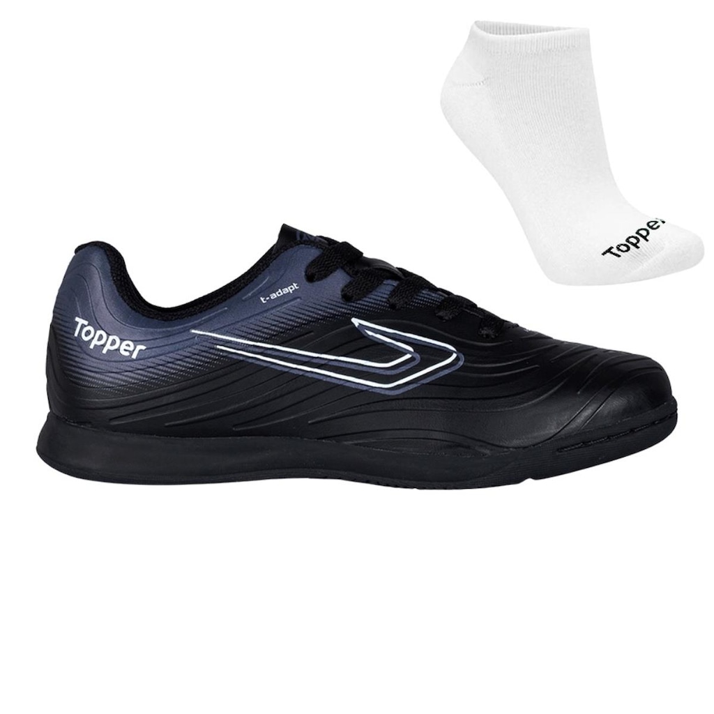 Kit Chuteira Futsal Topper Forza Iii + Meia - Infantil