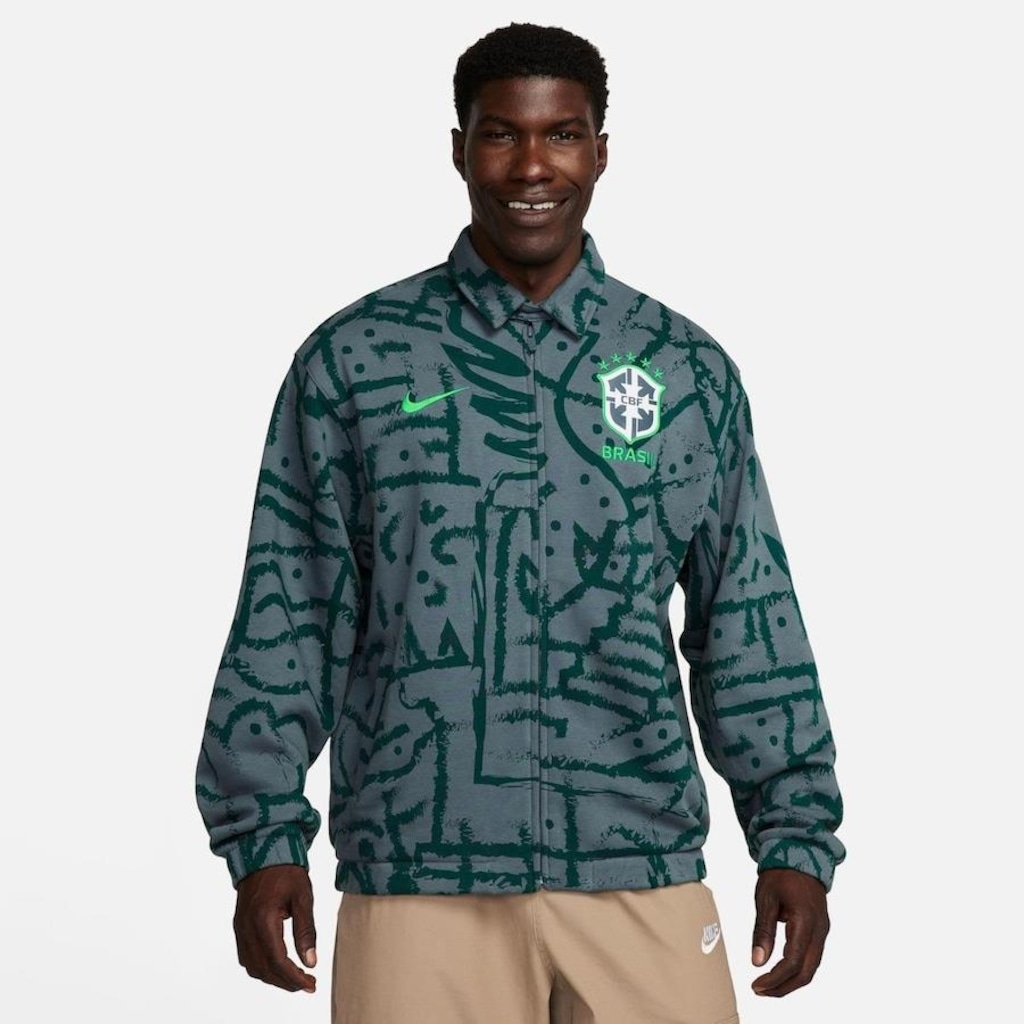 Jaqueta sem Capuz Nike Brasil Club - Masculina - Foto 1