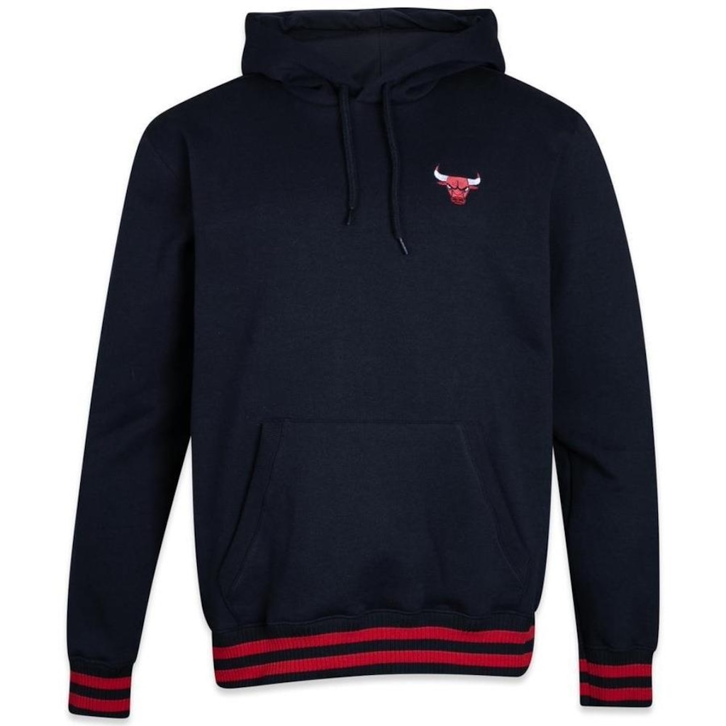 Blusão De Moletom Com Capuz New Era Fechado Chicago Bulls Hiphop - Masculino