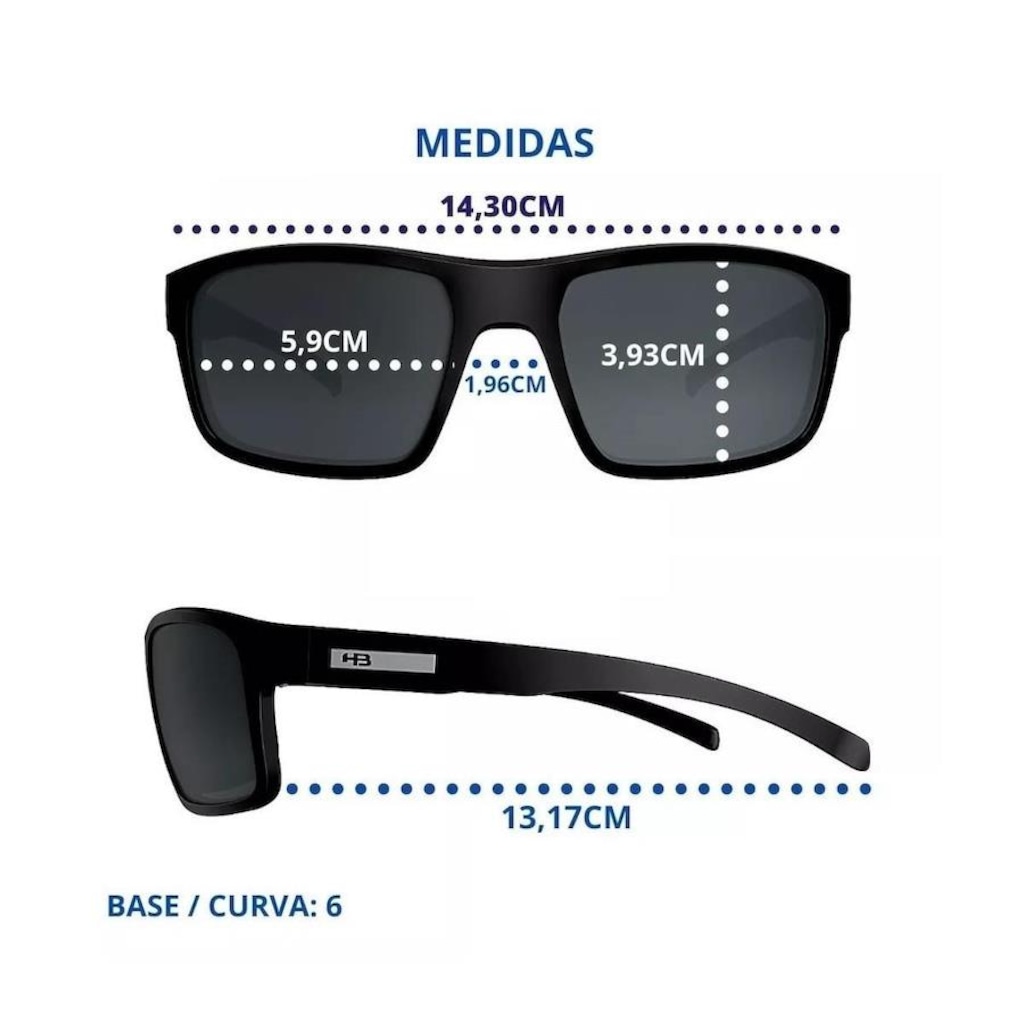Imagem 4 do produto Óculos de Sol Masculino Hb Overkill Matte Black