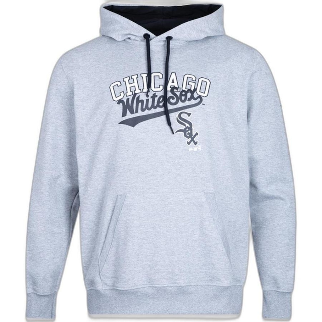 Blusão de Moletom com Capuz New Era Fechado Chicago White Sox Club House - Masculino