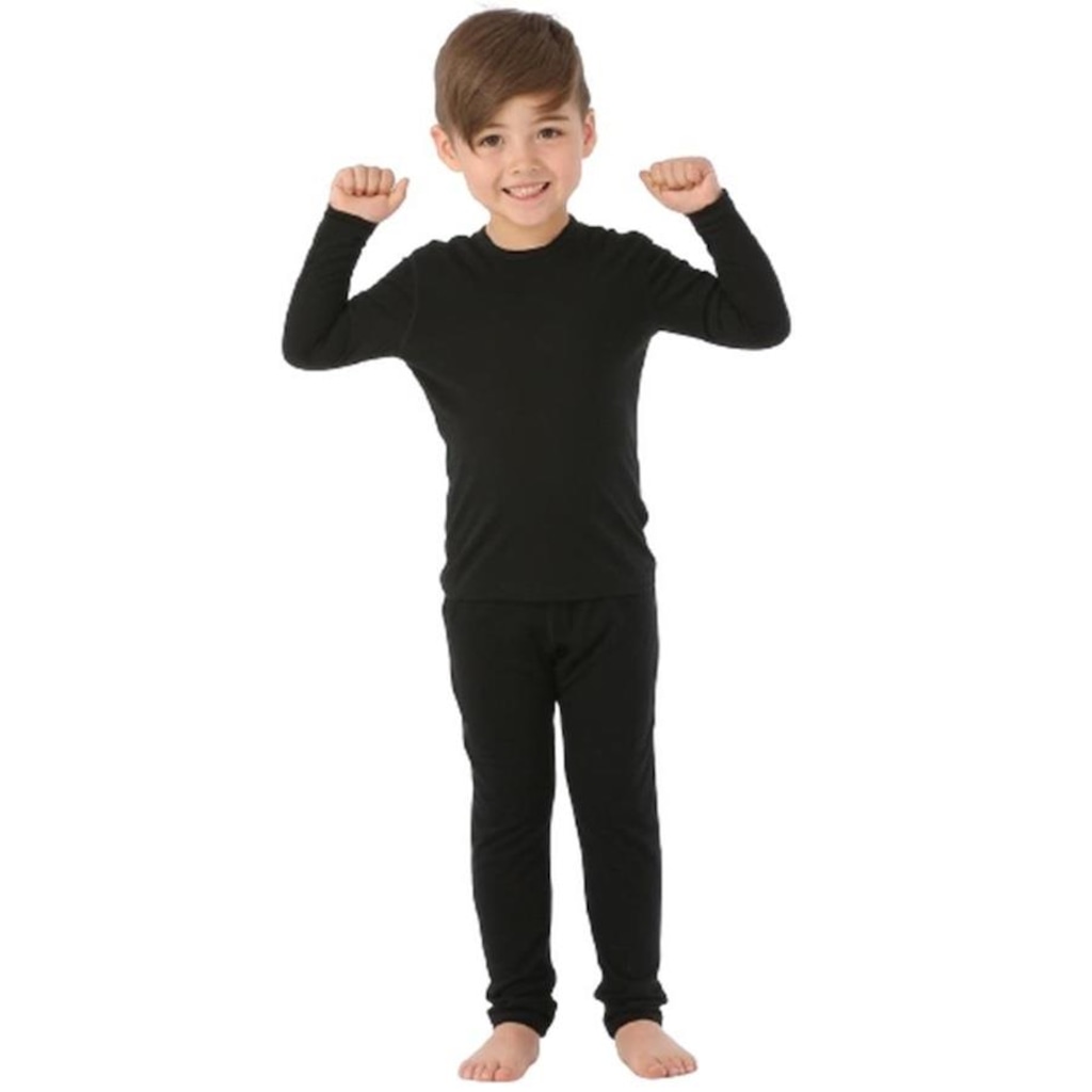 Imagem 2 do produto Calça Térmica Roupas Térmicas Infantil Segunda Pele Frio Intenso 250G Legging Unissex Viagem Neve