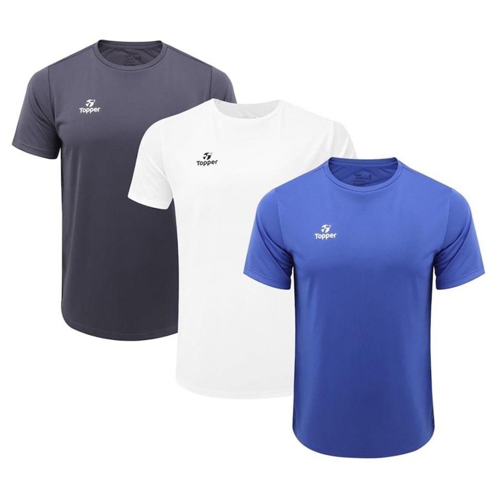 Kit de Camisetas Topper Classic New - Masculino - 3 unidades - Foto 1
