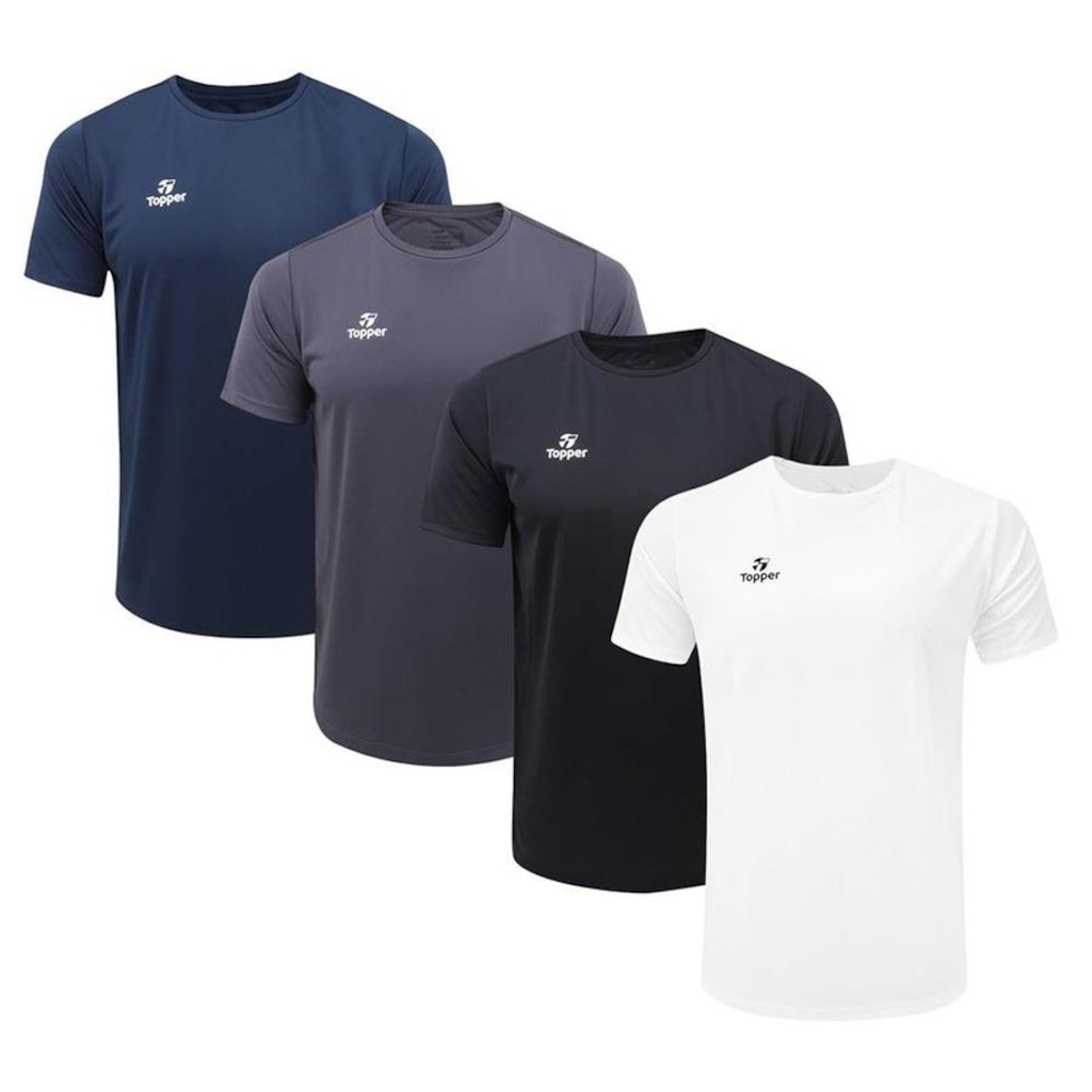 Kit de Camisetas Topper Classic New - Masculino - 4 unidades