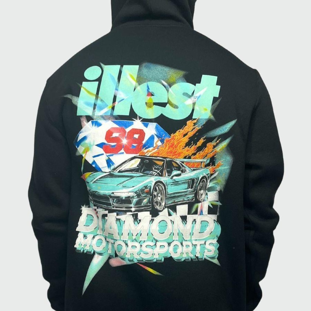 Imagem 2 do produto Blusão de Moletom Diamond X Illest Motorsports Hoodie - Masculino