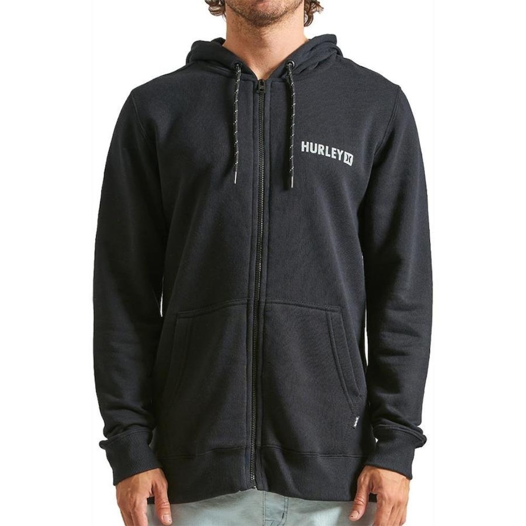 Blusão de Moletom com Capuz Hurley Aberto Square Wt24 - Masculino