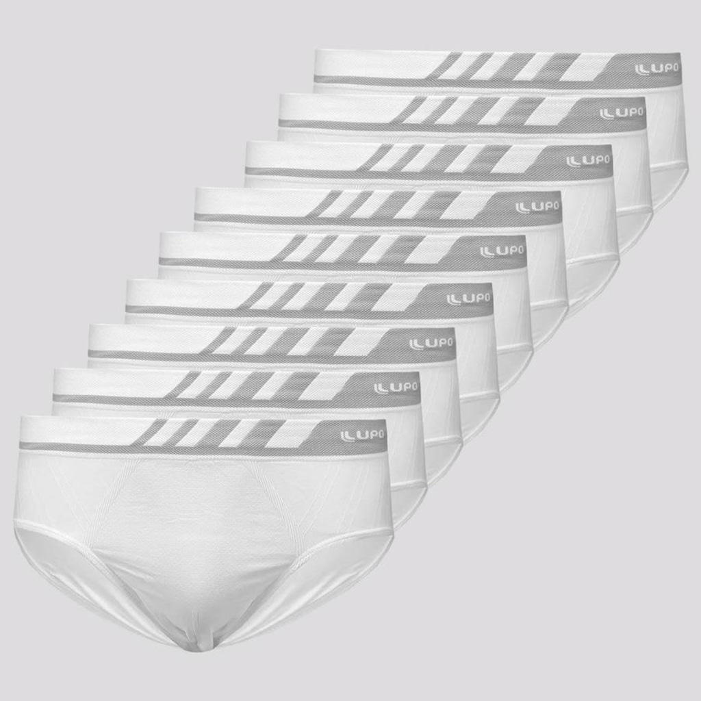 Kit Cueca Slip Lupo Microfibra sem Costura - 9 Unidades - Masculino