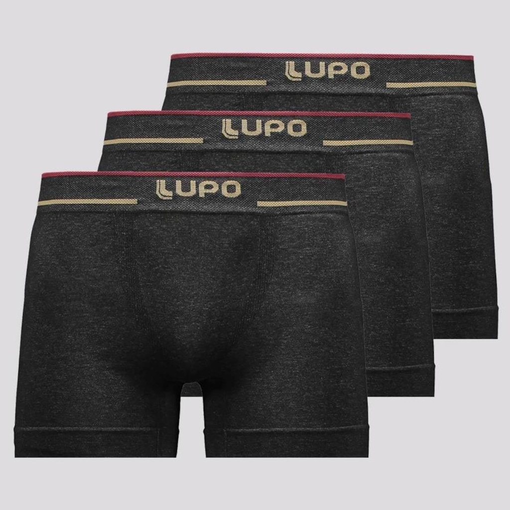 Kit Cueca Boxer Lupo Microfibra sem Costura II - 3 Unidades - Masculino