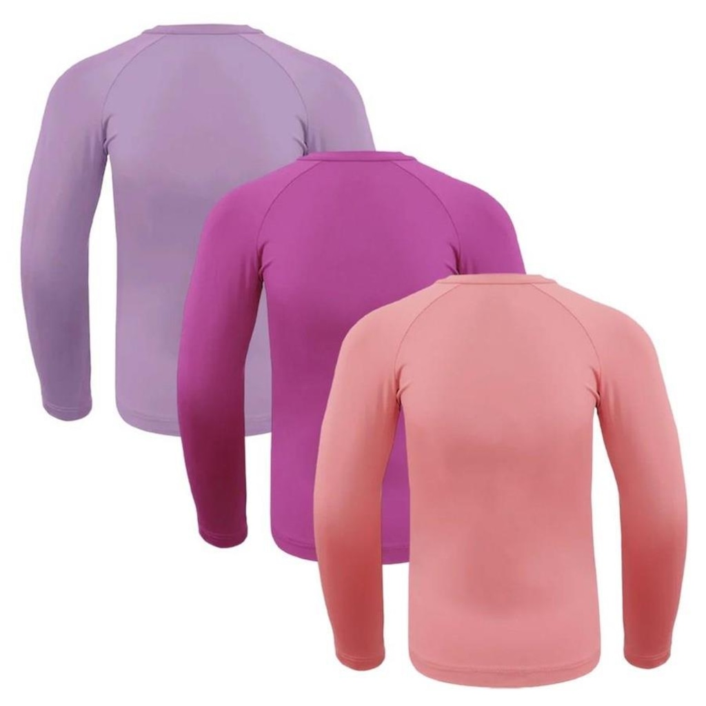 Imagem 2 do produto Kit Camisa Térmica Selene Proteção Uv50+ - 3 Unidades - Infantil