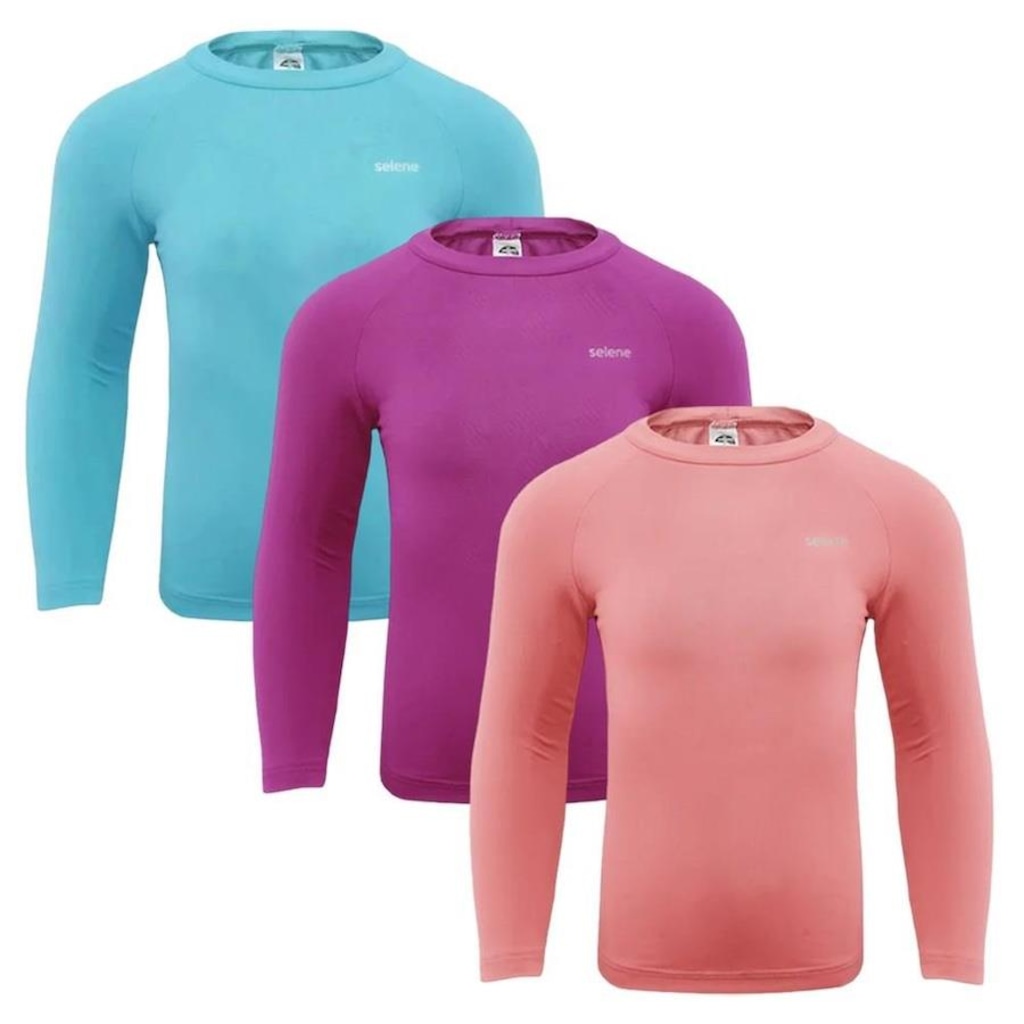 Kit 3 Camisas Térmicas Selene Proteção UV50+ - Infantil