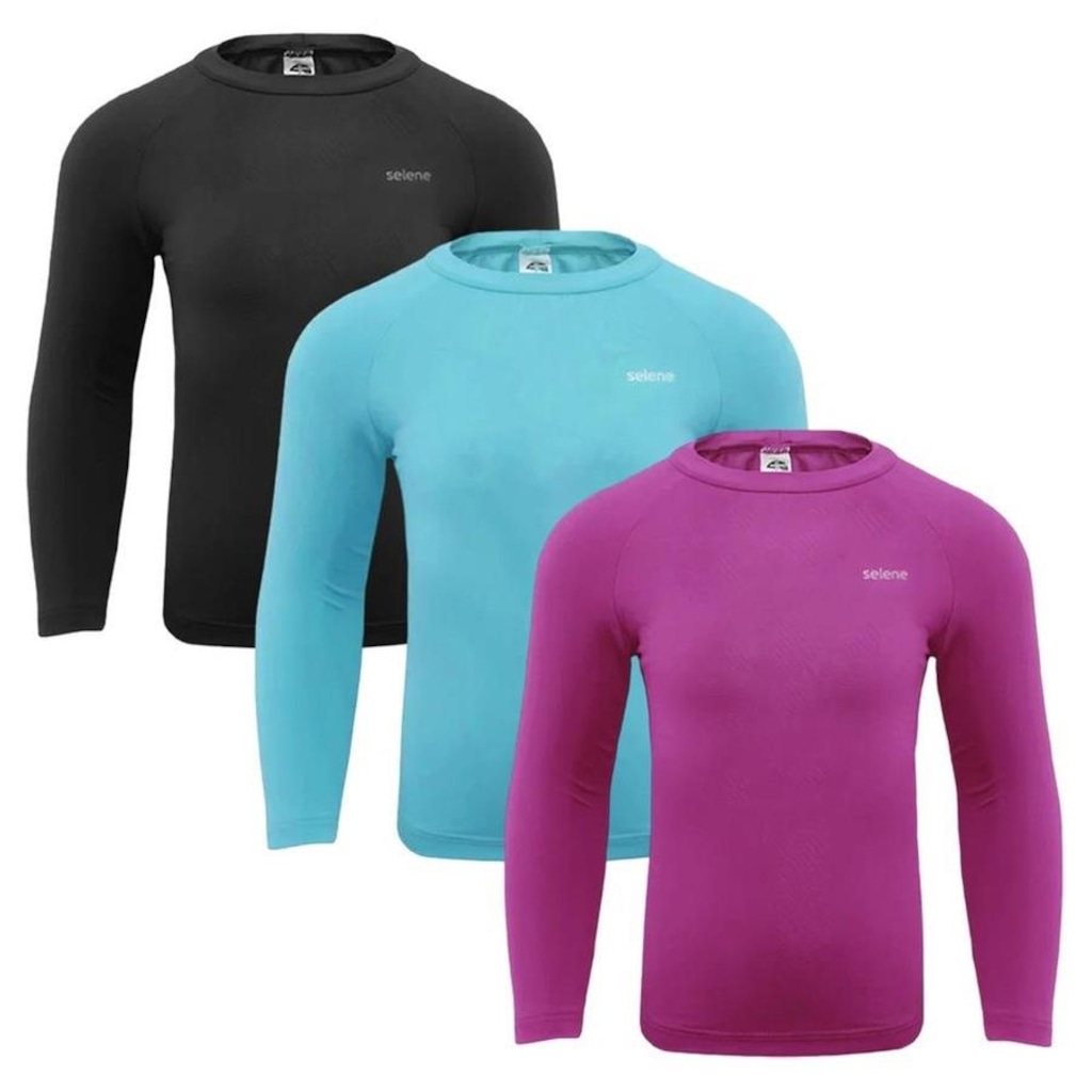 Kit 3 Camisas Térmicas Selene Proteção UV50+ - Infantil