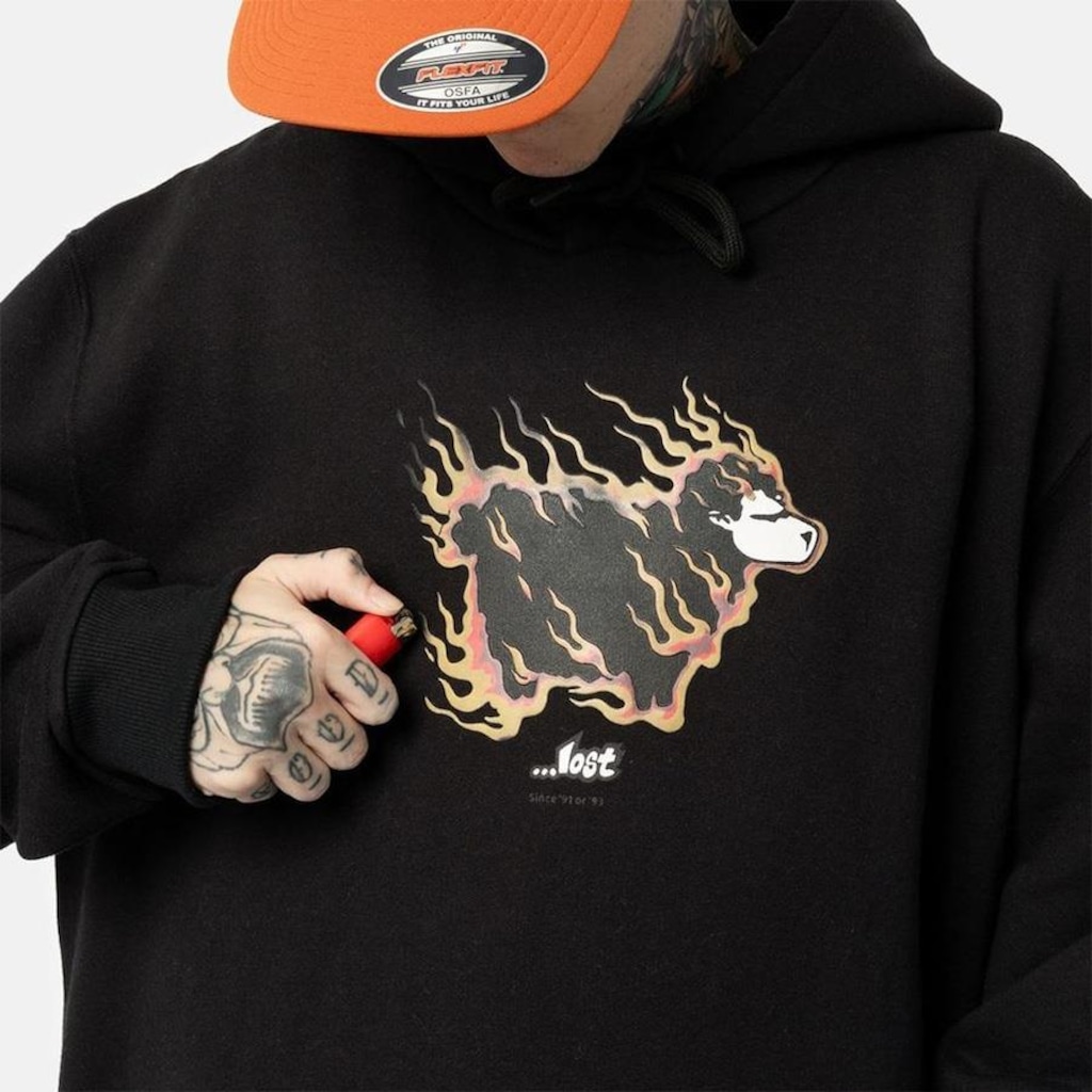 Imagem 3 do produto Blusão de Moletom com Capuz Lost Sheep On Fire - Masculino