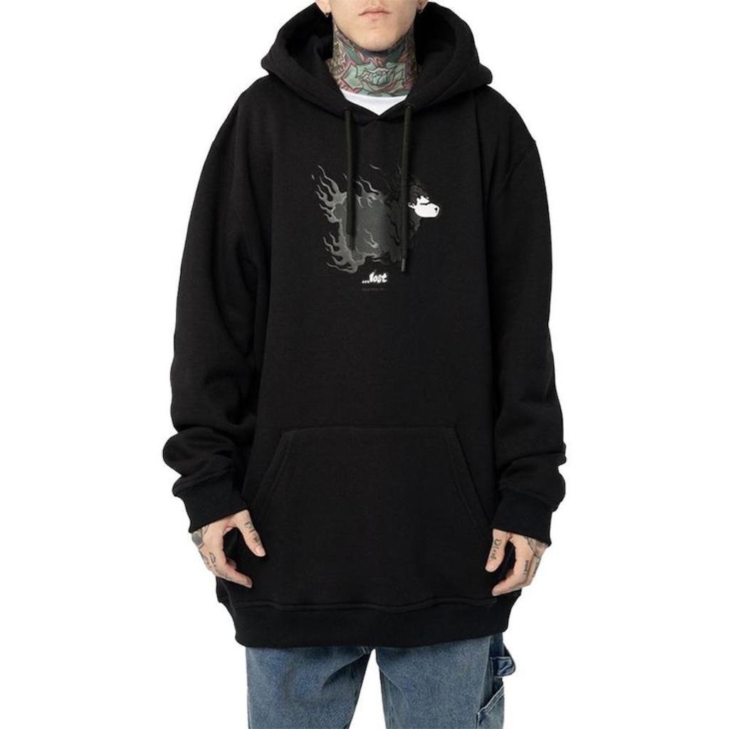 Blusão de Moletom com Capuz Lost Sheep On Fire - Masculino