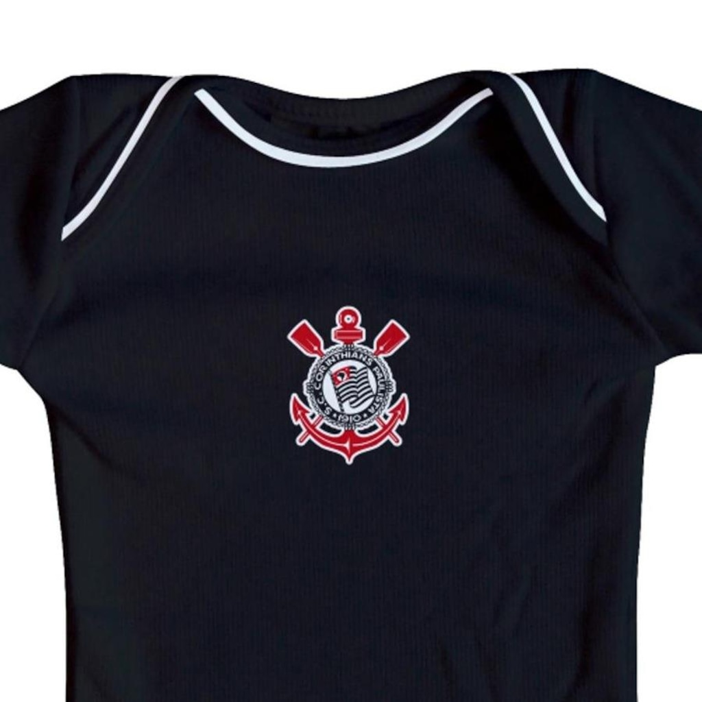 Imagem 2 do produto Body do Corinthians Preto Torcida Baby Oficial - Infantil