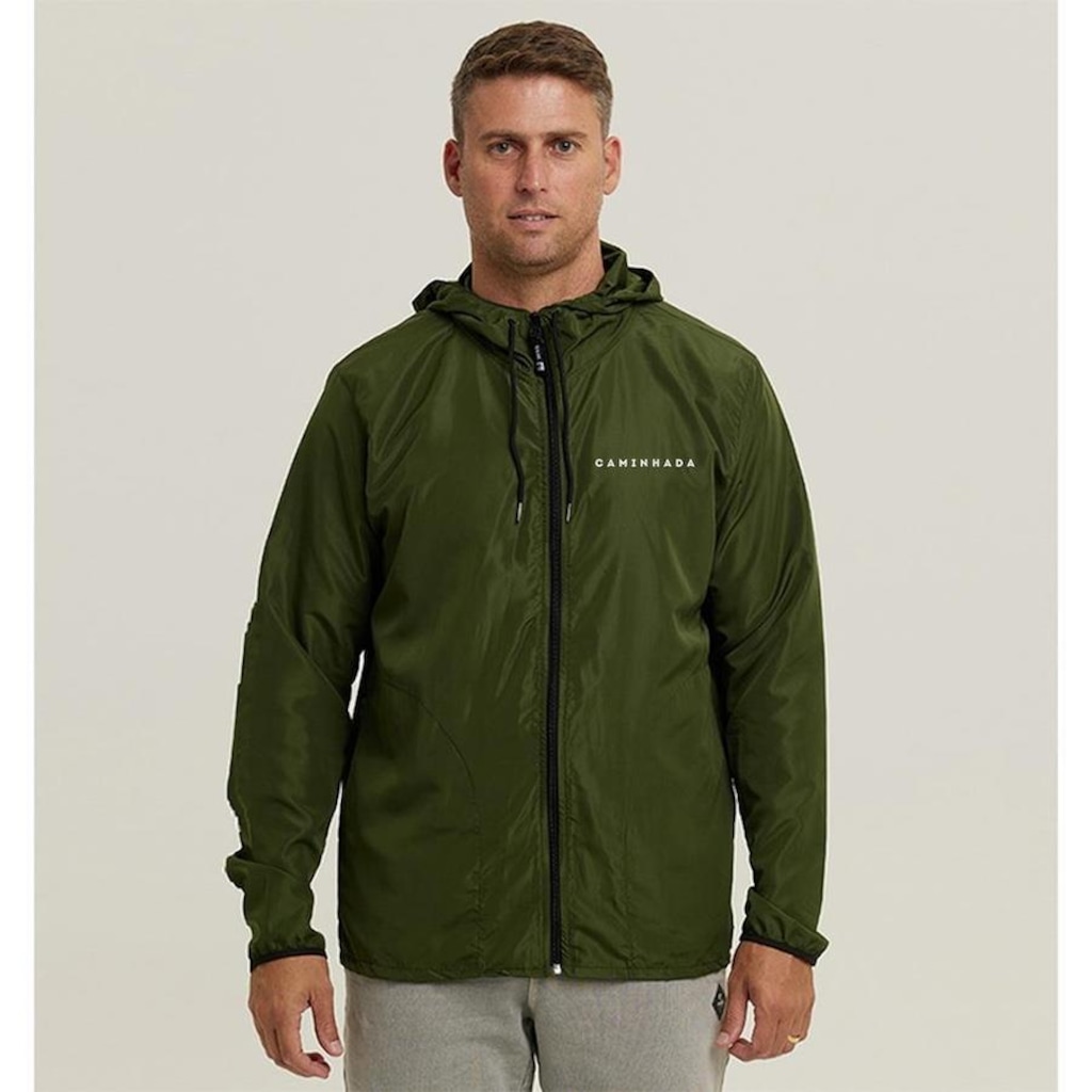 Jaqueta Corta Vento com Capuz Impermeável Masculina Web Surf Shop Caminhada