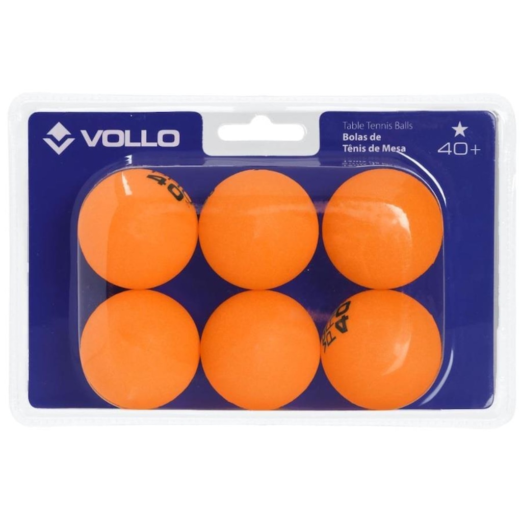 Bola de Tênis de Mesa Vollo 1 Estrelas com 06 Bolas