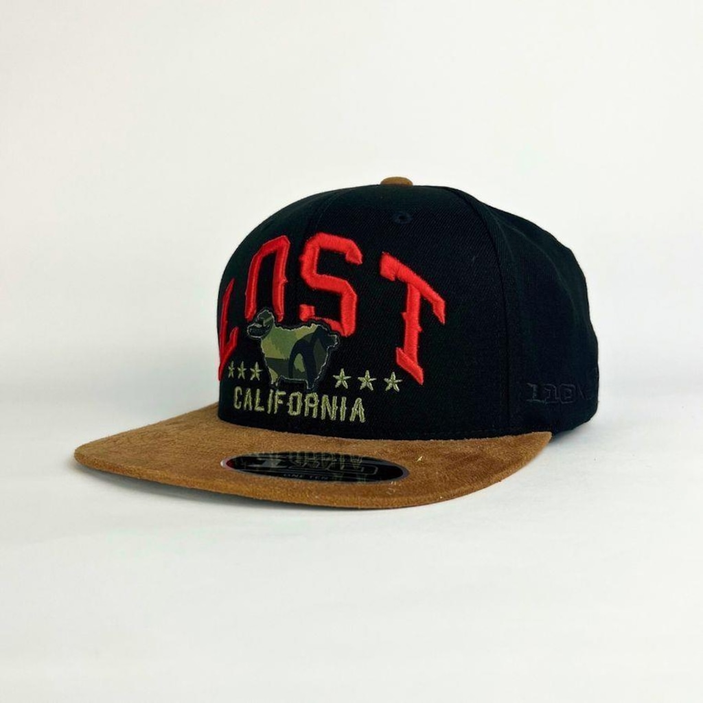 Boné Aba Reta Lost Fitão California - Strapback - Adulto - Foto 1