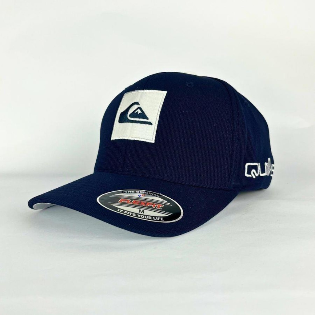 Boné Aba Curva Quiksilver Emb Square Logo Bordado - Fechado - Adulto - Foto 1