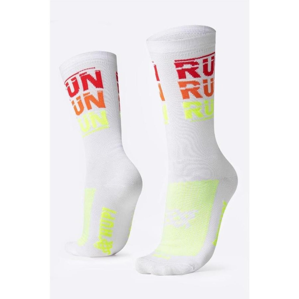 Imagem 4 do produto Kit de Meias Cano Médio Hupi Run Estampas com 3 Pares - Adulto