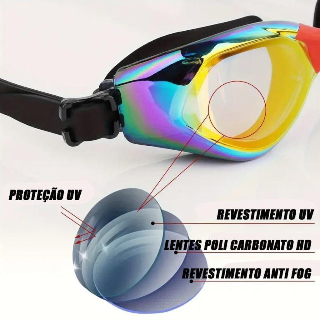 Imagem 2 do produto Óculos de Natação Gold Sports Neon Performance 7.0 High Definition