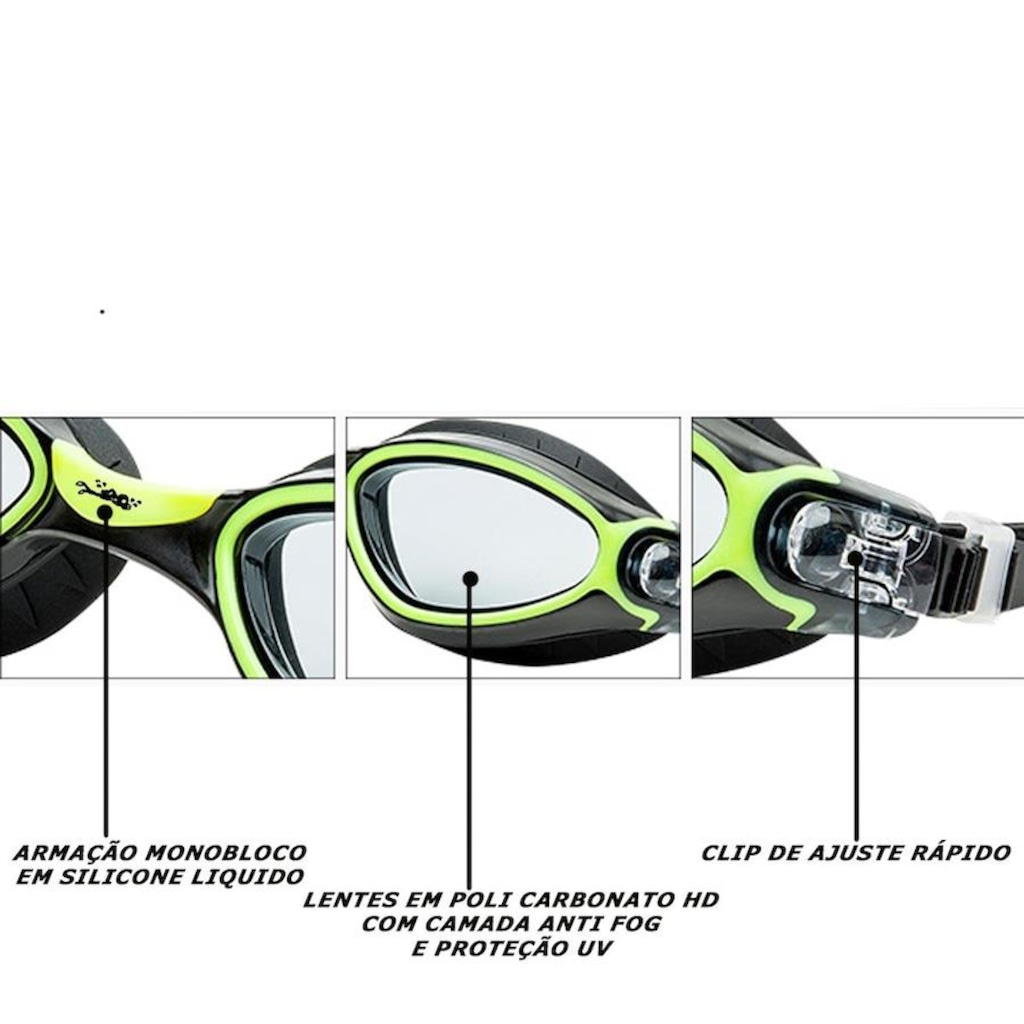 Imagem 2 do produto Óculos de Natação Gold Sports Phantom Performance 8.0 High Definition