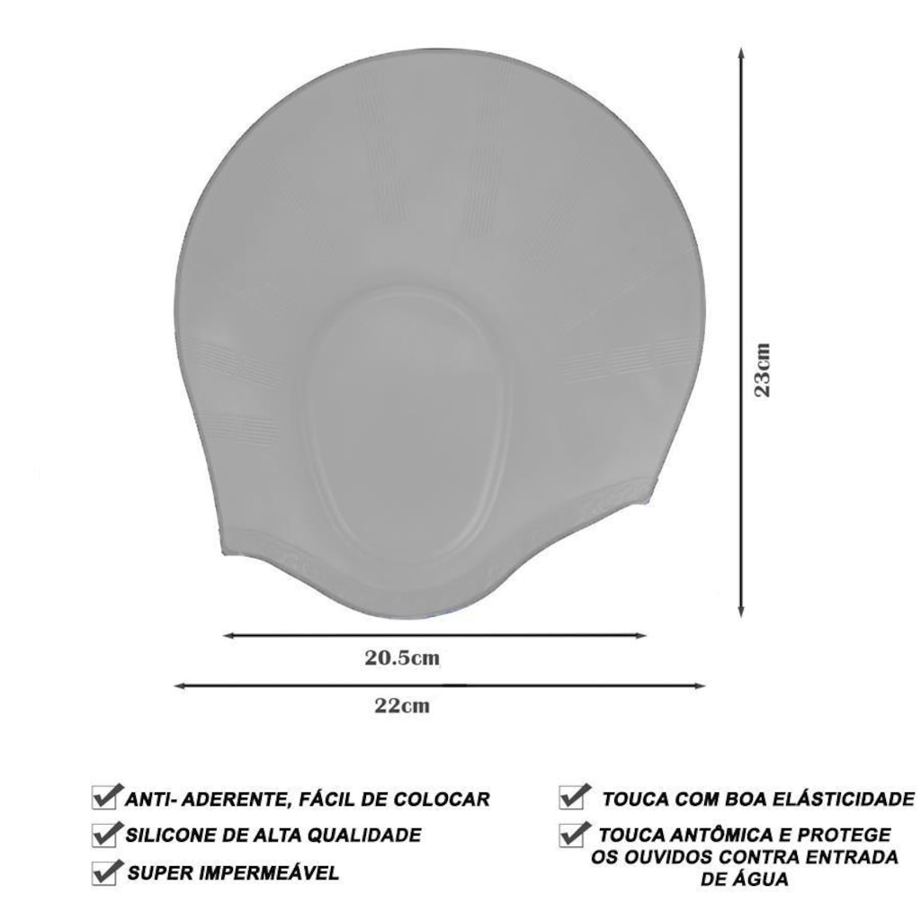 Imagem 2 do produto Touca de Natação Gold Sports Ergononico Ultra Ii Confort de Silicone - com Cobertura Das Orelhas