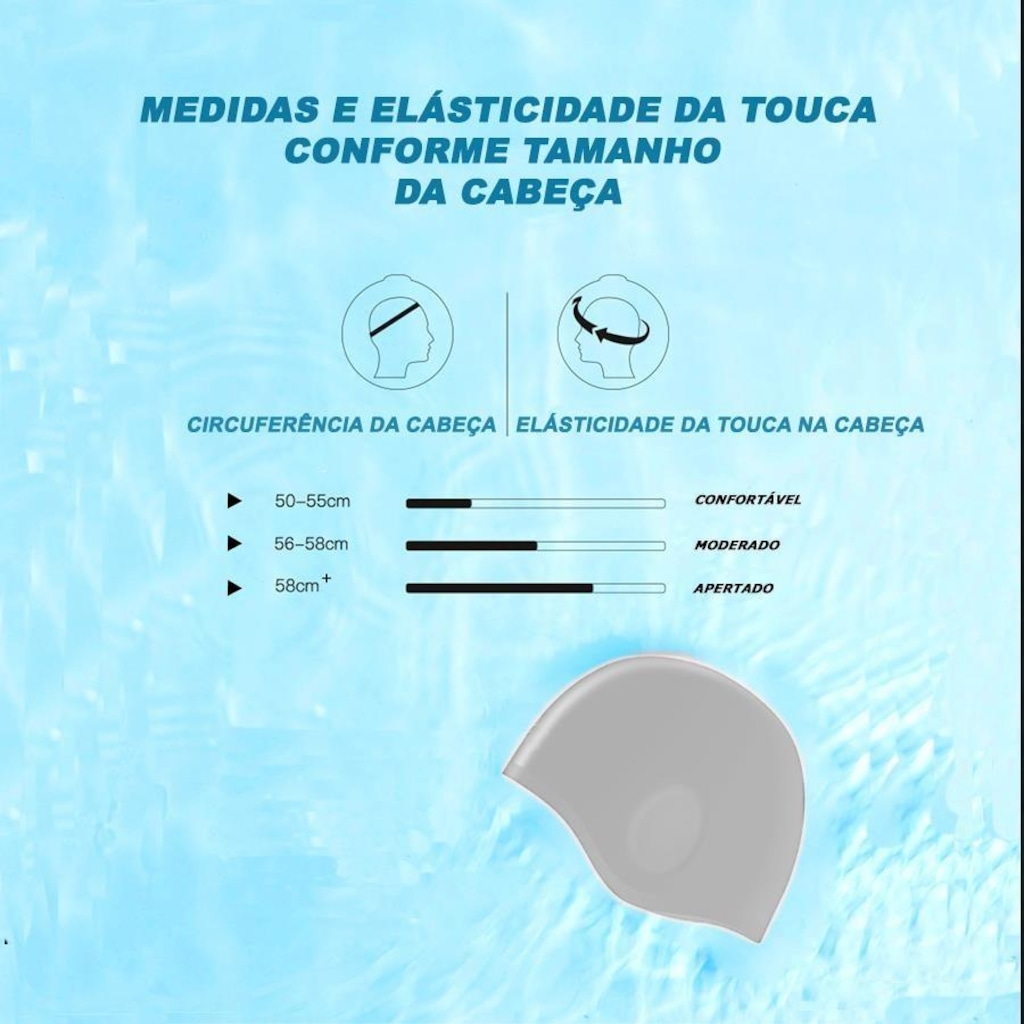 Imagem 3 do produto Touca de Natação Gold Sports Ergononico Ultra Ii Confort de Silicone - com Cobertura Das Orelhas