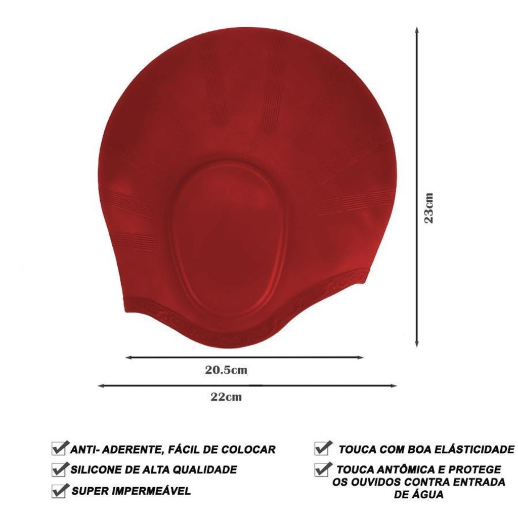 Imagem 3 do produto Touca de Natação Gold Sports Ergononico Ultra Ii Confort de Silicone - com Cobertura Das Orelhas