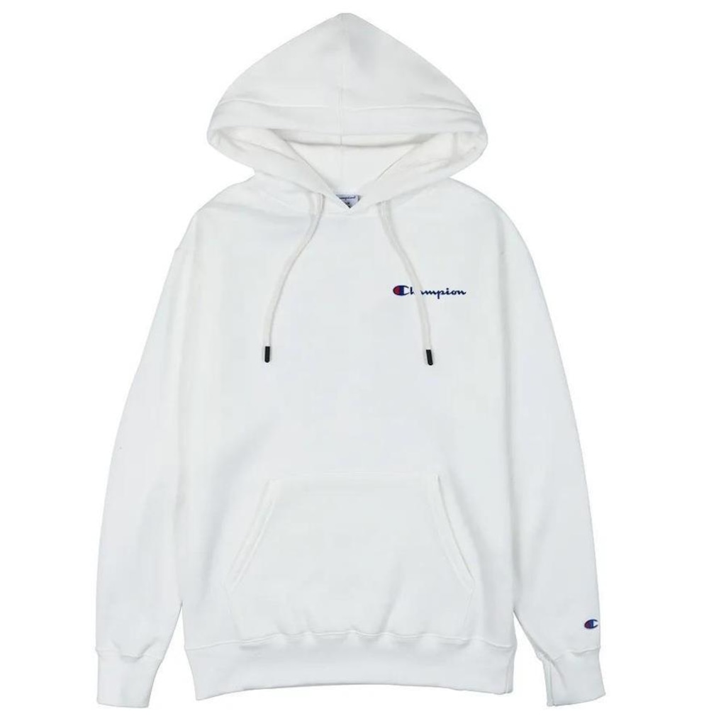 Moletom Canguru Champion Mini Emb Script Off White