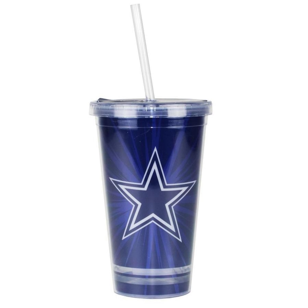 Copo com Canudo Dallas Cowboys Nfl