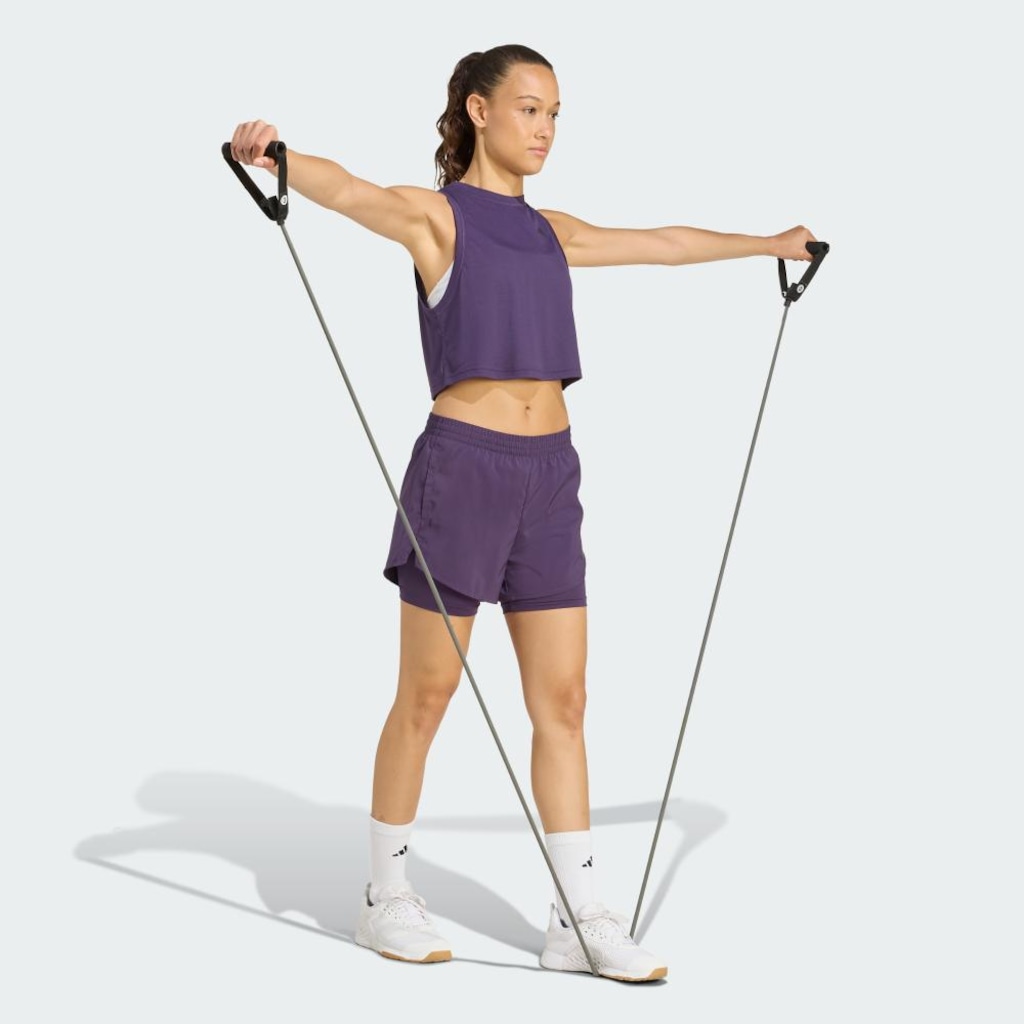 Shorts adidas Dois em Um Aeroready Made For Training Minimal - Feminino - Foto 4