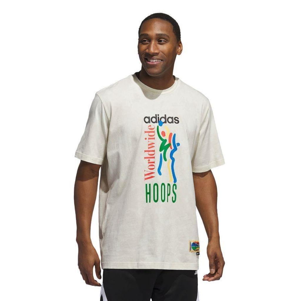 Imagem 2 do produto Camiseta adidas Estampada Worldwide Hoops - Masculina