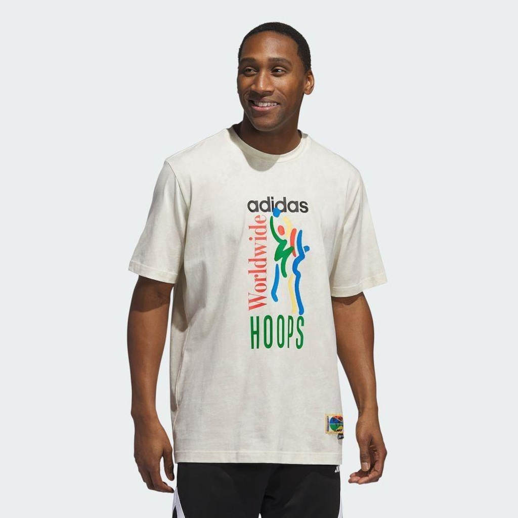 Imagem 3 do produto Camiseta adidas Estampada Worldwide Hoops - Masculina