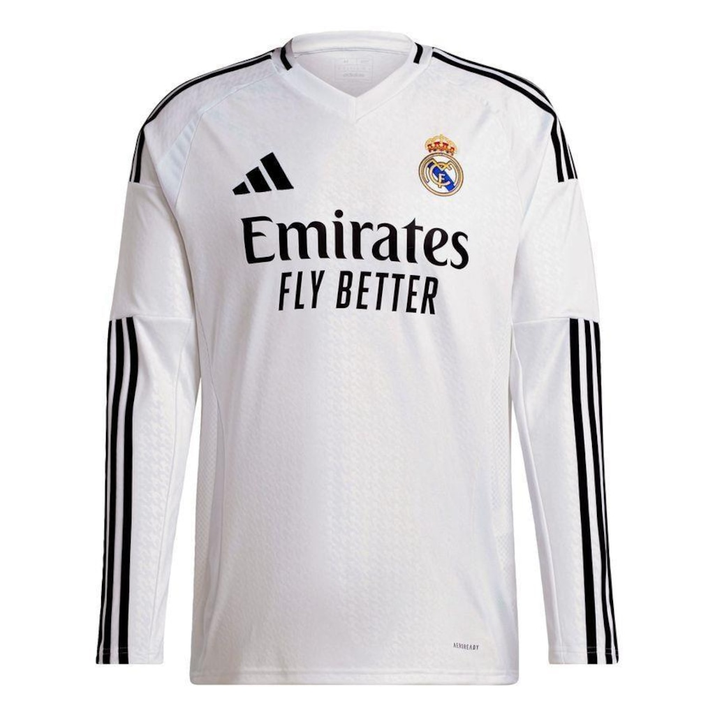 adidas Real Madrid 長袖シャツ Camisa 1 Manga Longa Real Madrid 24/25 adidas - Masculina | Centauro
