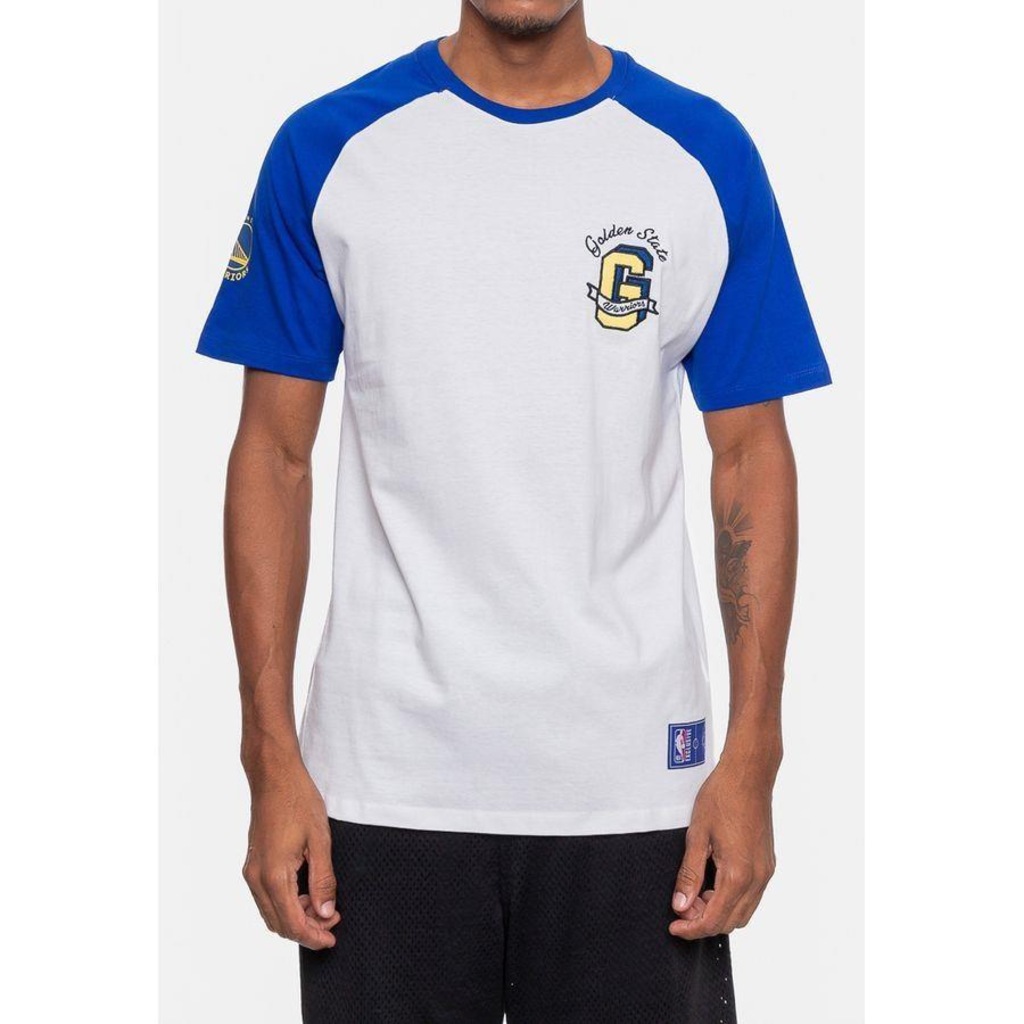 Camiseta Nba Logo Flag Golden State Warriors - Masculina - Foto 1