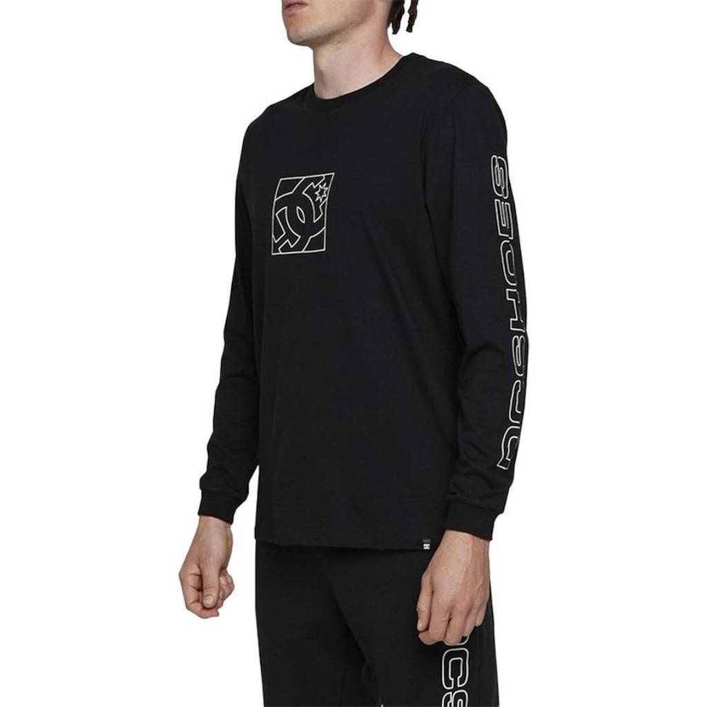 Imagem 3 do produto Camiseta Dc Shoes Manga Longa Static Outine Star Wt24 Preto