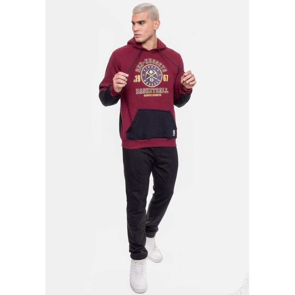 Imagem 3 do produto Blusão De Moletom Com Capuz Nba Team Town Denver Nuggets Cabernet - Masculino