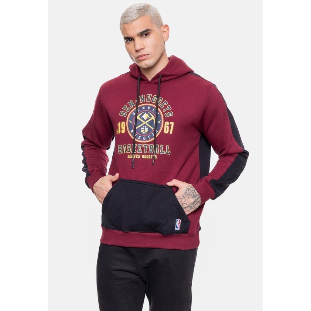 Imagem 4 do produto Blusão De Moletom Com Capuz Nba Team Town Denver Nuggets Cabernet - Masculino