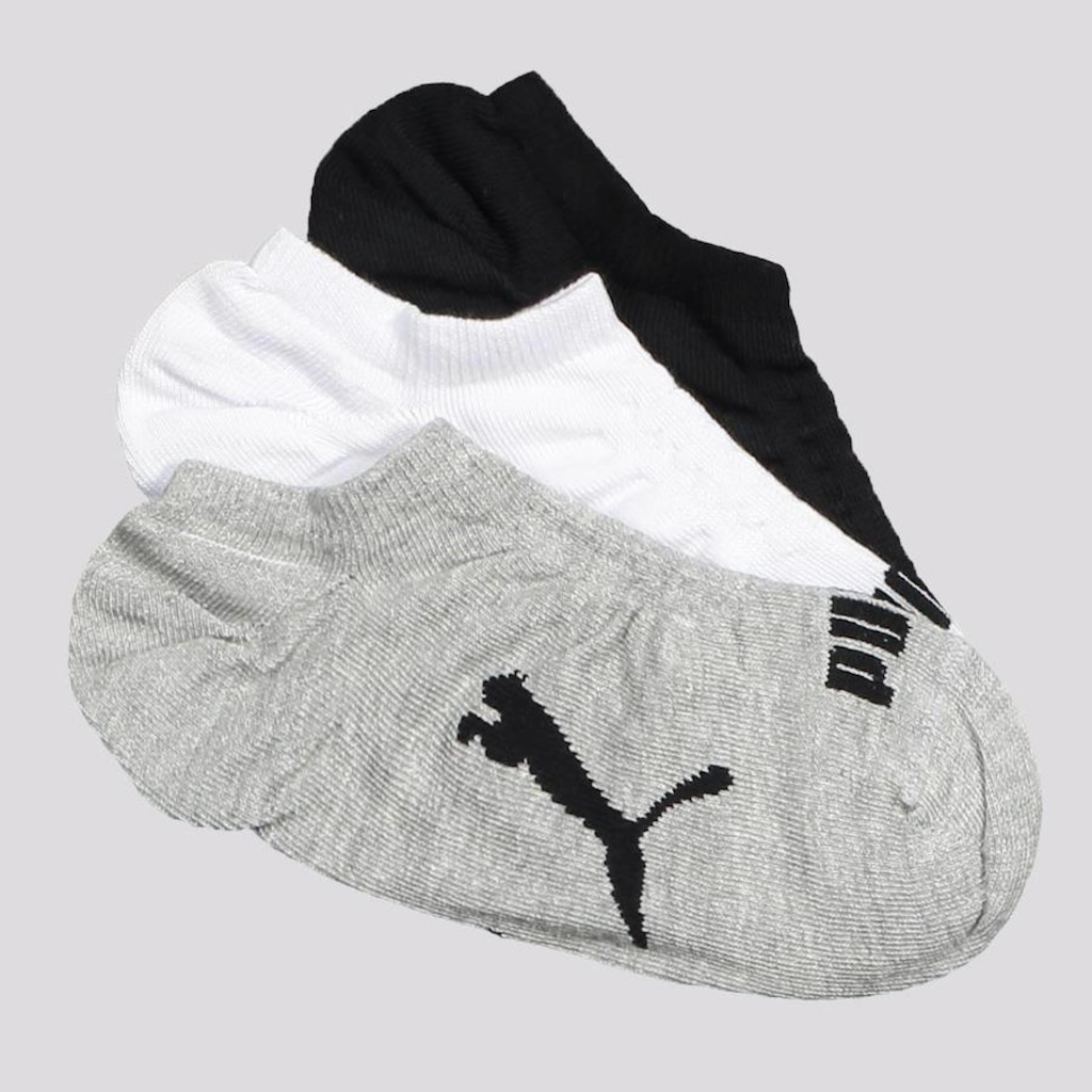 Kit Meias Sapatilha Puma com 3 Pares - Feminina