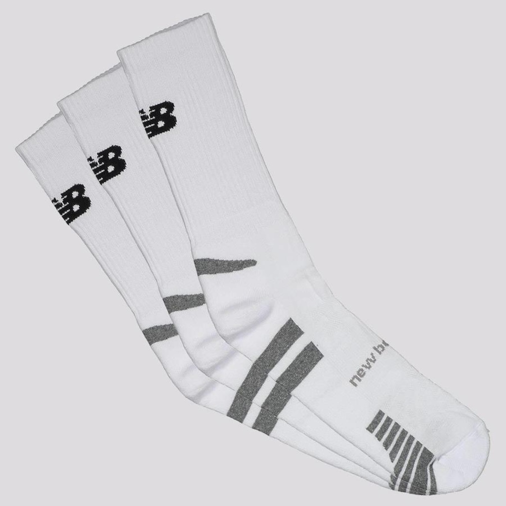 Kit Meias Cano Alto New Balance com 3 Pares - Adulto
