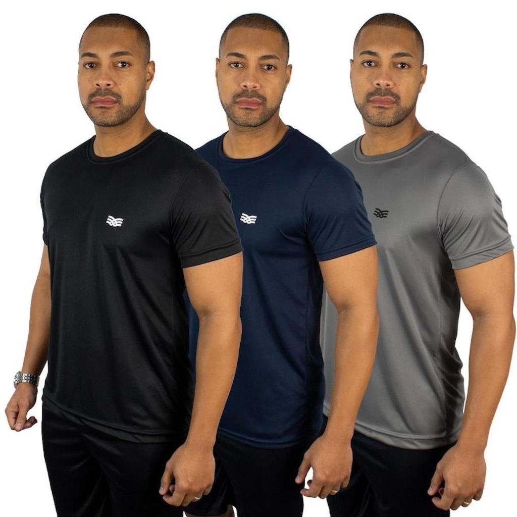 Imagem 3 do produto Camiseta Color Sports Dry Basic - 3 Unidades - Masculina
